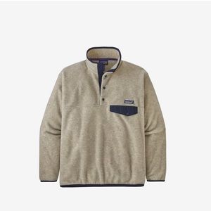 Patagonia Fleece Pullover Synchilla Snap-T Size S Oatmeal/Navy